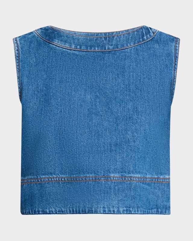 Magia Cropped Cotton Denim Shirt